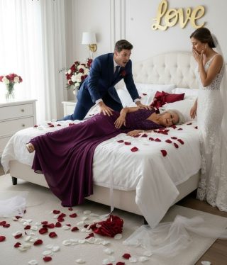 Na nossa noite de núpcias, tive que ceder a cama para o meu…