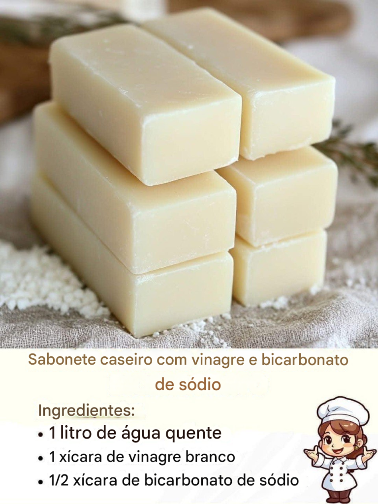 Sabonete caseiro com vinagre e bicarbonato de sódio.