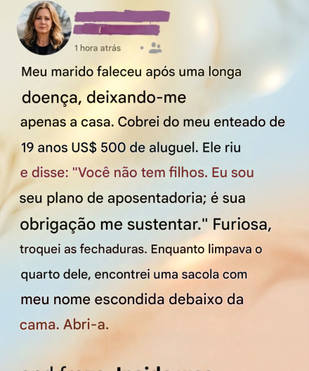 Após a morte do meu marido, a casa que havíamos construído juntos deixou de ser um refúgio.