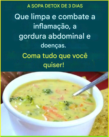 Limpeza detox de 3 dias: sopa leve e revitalizante
