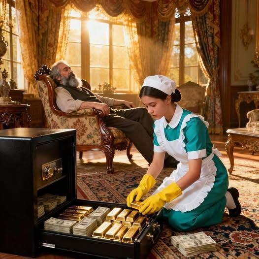 Un hombre rico fingió estar dormido para poner a prueba a su tímida criada.