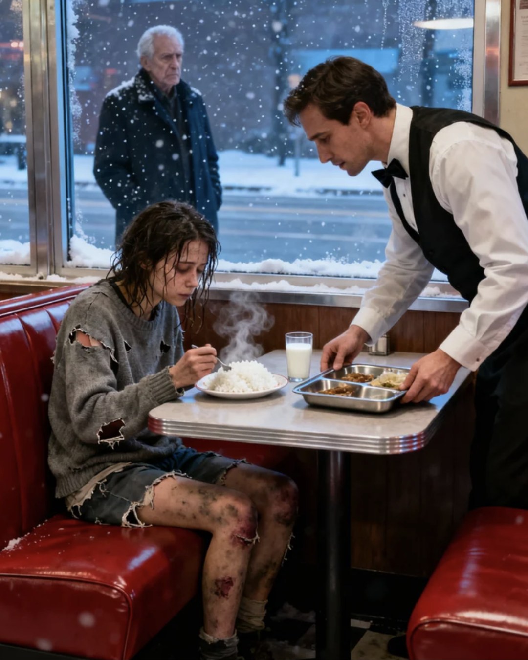 Entrei em um restaurante com sobras porque se moría de hambre…sem saber que o dueño mudaria seu destino para sempre-phuongthao