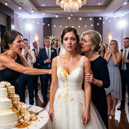 No dia do meu casamento, minha irmã perdeu a cabeça. Ela jogou champanhe pela sala, destruiu o bolo de casamento e gritou: “É isso que você ganha por ser tão arrogante!”. Suspiros de choque percorreram a sala enquanto a cobertura escorria pelo meu vestido. Minha mãe correu até mim e me abraçou forte, sussurrando no meu ouvido: “Fique calma”. Mas suas mãos tremiam. Foi então que eu entendi… que o casamento guardava uma verdade para a qual ninguém estava preparado.