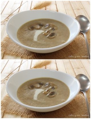 Sopa cremosa de cogumelos