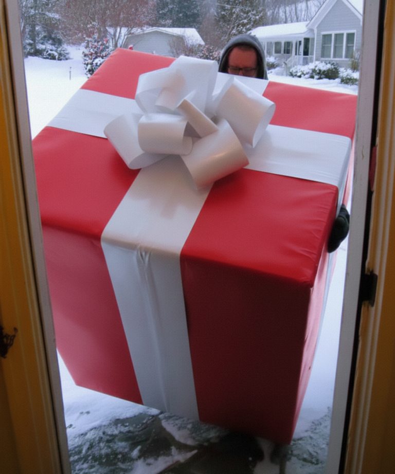 Deixei uma mãe e seu bebê ficarem na minha casa dois dias antes do Natal — e na manhã de Natal chegou uma caixa com meu nome.