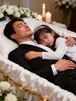 Uma menina de 8 anos permaneceu perto do caixão do pai por horas… até que algo inexplicável aconteceu.