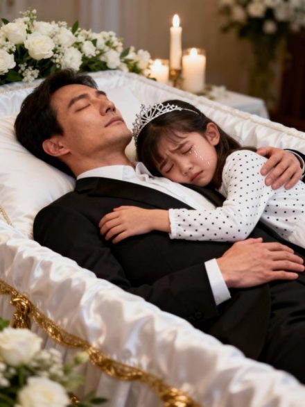 Uma menina de 8 anos permaneceu perto do caixão do pai por horas… até que algo inexplicável aconteceu.