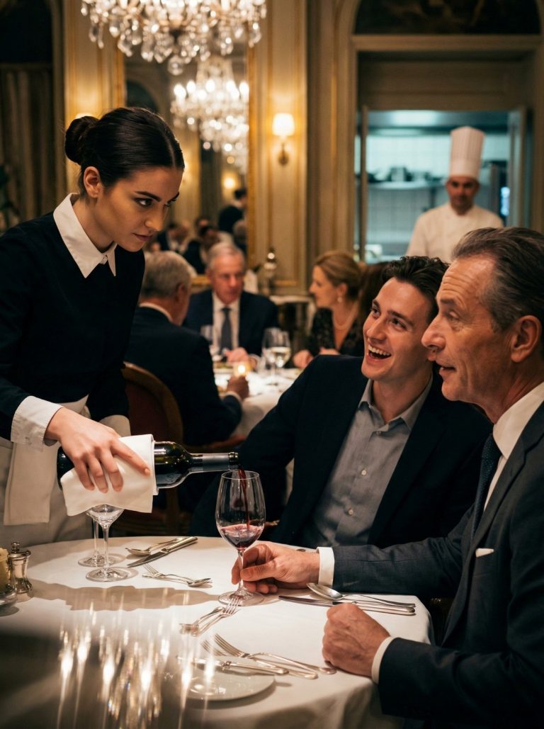 Pidió en alemán solo para humillar a la camarera, riéndose de que “chicas como ella” nunca podrían entender una verdadera educación. Iris Novák se limitó a sonreír y le sirvió el vino impecablemente, porque habla siete idiomas y entendió cada insulto, incluido su plan de recortar la atención hospitalaria “no rentable” que mantiene con vida a su abuela. Cuando la amenazó en alemán, ella respondió con perfecta fluidez, silenciando la mesa. Esa noche, su abuela abrió una vieja carpeta con enlaces ocultos a su familia, e Iris se dio cuenta de que un idioma no solo expondría a una millonaria… sino que revelaría la verdad sobre su madre