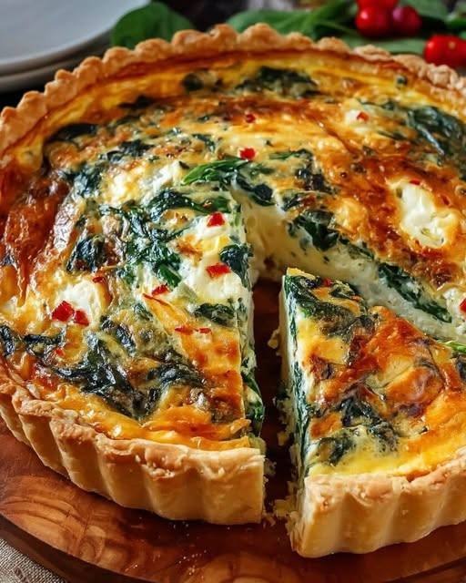 Quiche elegante de ricota e espinafre: uma receita deliciosa para todas as ocasiões.