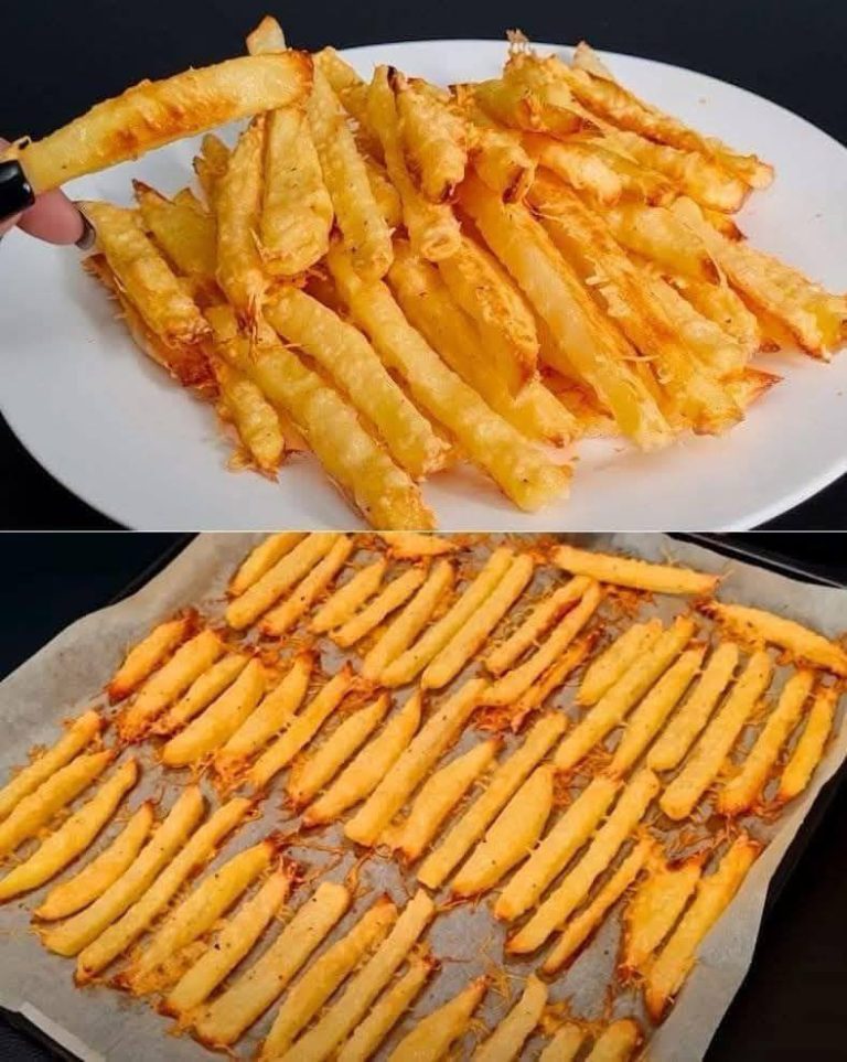 Batatas fritas assadas com parmesão