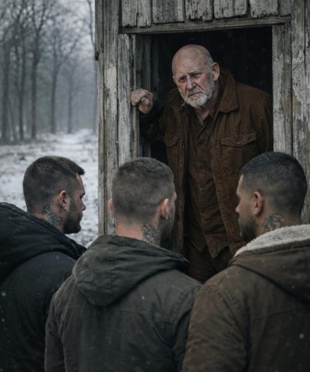 Três vândalos bateram à porta de um velho solitário, confiantes de que tinham uma presa fácil diante deles; mas não faziam ideia de quem estava realmente atrás daquela porta ou como aquela visita terminaria para eles.