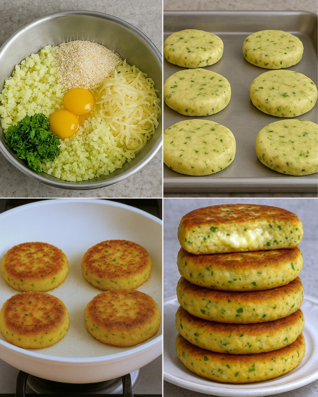 Tortitas saludáveis ​​de Coliflor com Queso