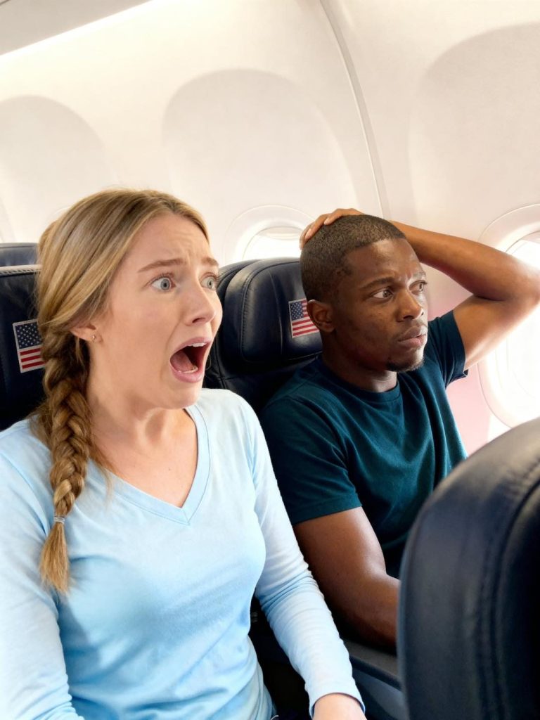 Un padre soltero negro dormía en el asiento 8A… hasta que el capitán pidió un piloto de combate.