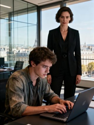 Um jovem com roupas surradas apareceu pedindo emprego… e o que a filha do diretor fez surpreendeu todo o prédio.