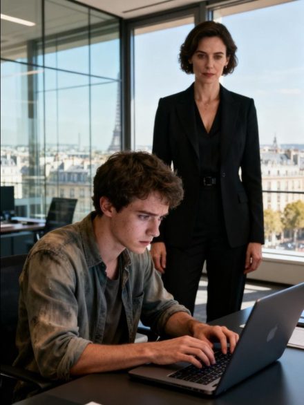 Um jovem com roupas surradas apareceu pedindo emprego… e o que a filha do diretor fez surpreendeu todo o prédio.