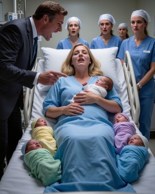 Cuando dio a luz a quintillizos, el padre salió en silencio. Treinta años después, se enfrentó a todo el pueblo y reveló una verdad que ningún susurro podía ocultar.