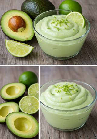 Mousse cremosa de abacate com limão**