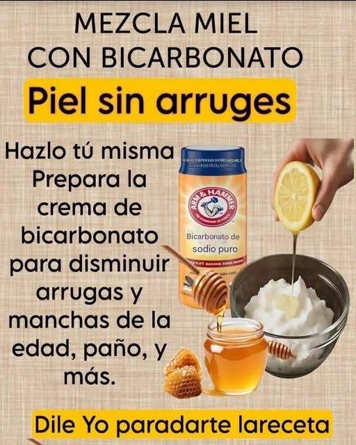 CREMA NATURAL CON BICARBONATO PARA REDUCIR ARRUGAS Y REJUVENECER LA PIEL