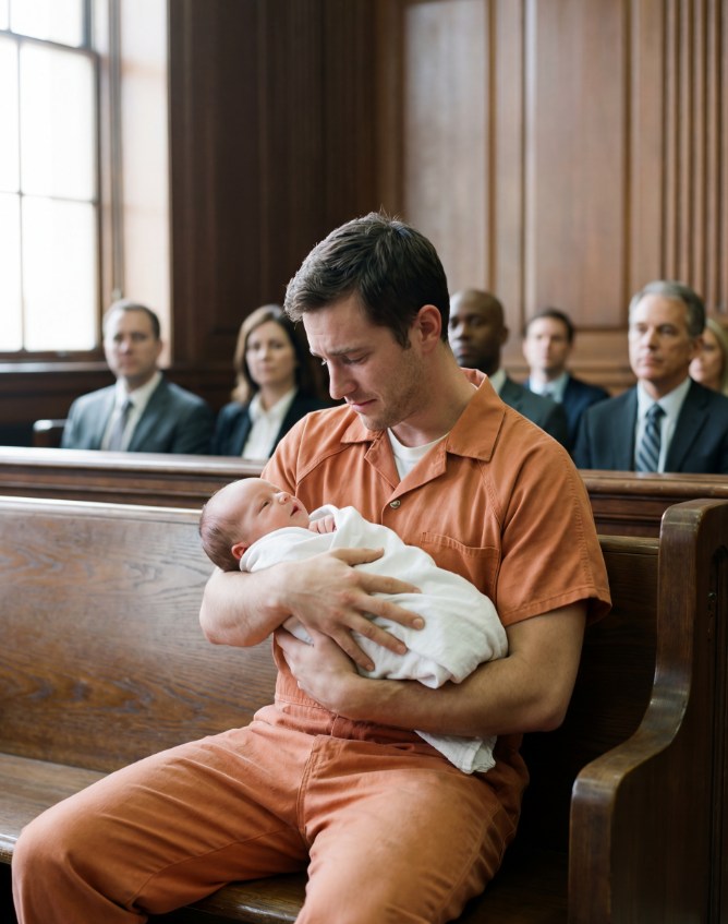 O homem condenado à prisão perpétua pediu um minuto com seu bebê — e um minúsculo ponto quebrou a mentira no tribunal.
