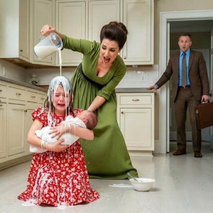 “¿Por que está minha hija empapada com leite?” – Um padre entra justo quando revela a crueldade de sua esposa