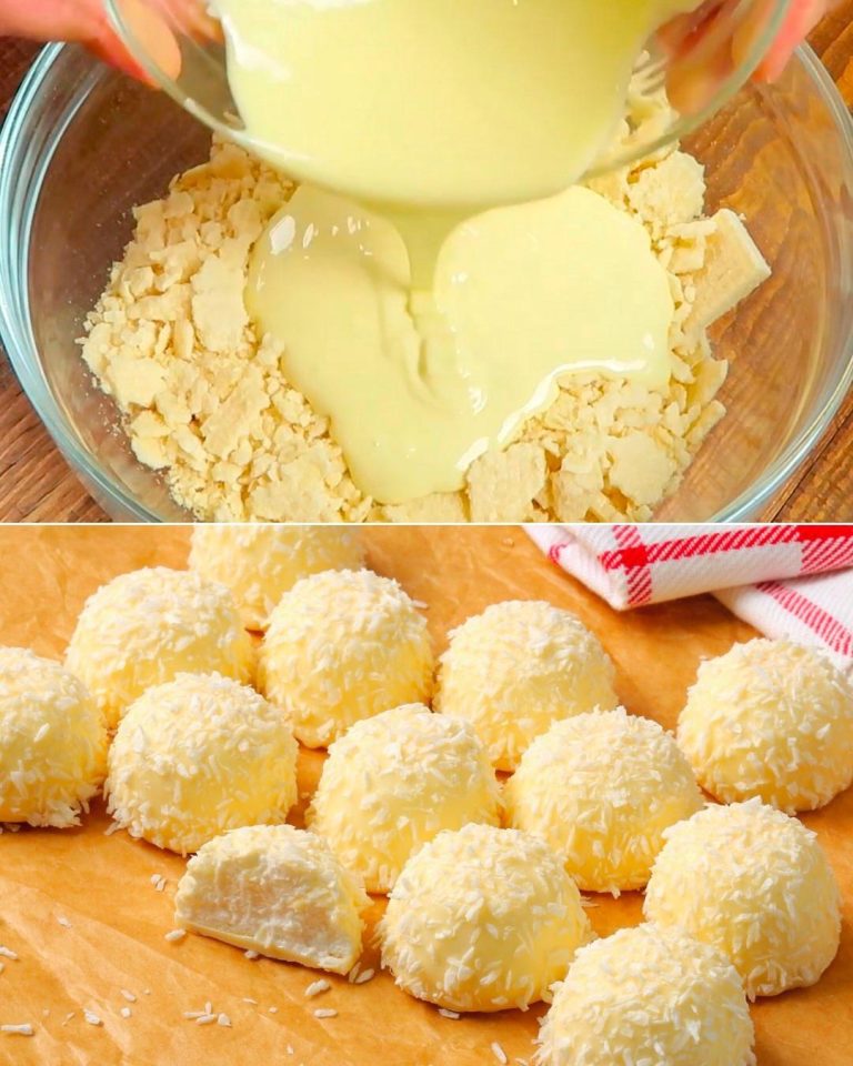 Trufas de chocolate branco em 5 minutos! 😱 Apenas 2 ingredientes, sem forno… e desaparecem em segundos! 👇