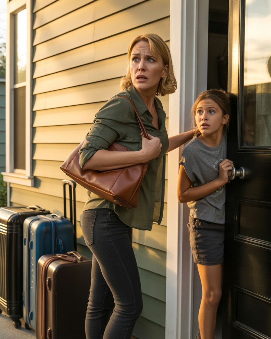 “Meu marido tinha acabado de sair em uma viagem de negócios quando minha filha de seis anos sussurrou: ‘Mamãe… temos que correr. Agora.’ Eu perguntei: ‘O quê? Por quê?’ Ela estava tremendo quando disse: ‘Não temos tempo. Temos que sair de casa agora mesmo.’ Peguei nossas malas e fui em direção à porta… e foi aí que aconteceu.”