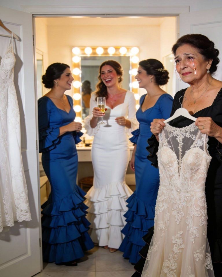 Depois de passar seis meses costurando à mão o vestido de noiva da minha filha, entrei na suíte nupcial bem na hora de ouvi-la dizer, rindo baixinho: “Se ele perguntar, diga que não serve. Parece que veio de um brechó.” Senti algo dentro de mim desmoronar, mas respirei fundo, levantei a cabeça e saí com o vestido sem dizer uma palavra. Mais tarde, porém, aconteceu algo que eu jamais poderia ter imaginado…