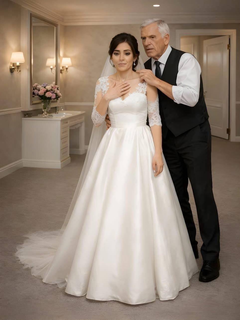 Nina estava de pé em uma sala pequena, quase vazia.