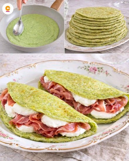 Piadina de brócoli y calabaza con queso