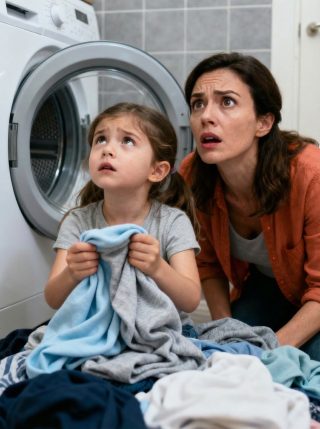 Mi suegra llevaba tres años postrada en cama. Mientras la ayudaba a doblar la ropa, mi hija de cinco años se levantó de repente y me mostró algo con los ojos como platos.