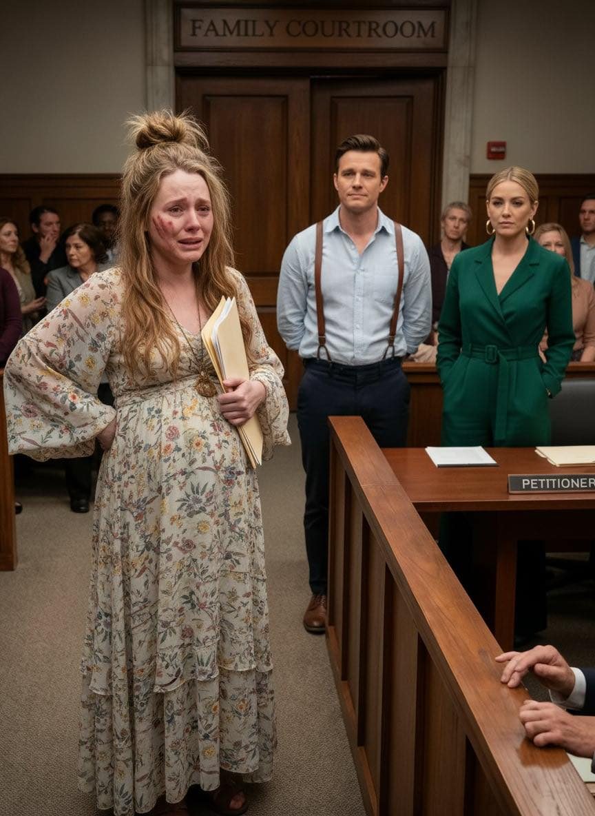 Con ocho meses de embarazo, entré al juzgado esperando solo un divorcio doloroso. En cambio, mi esposo, el director ejecutivo, y su amante se burlaron de mí y me agredieron abiertamente, hasta que el juez me miró a los ojos. Le temblaba la voz al ordenar el cierre de la sala, y todo…