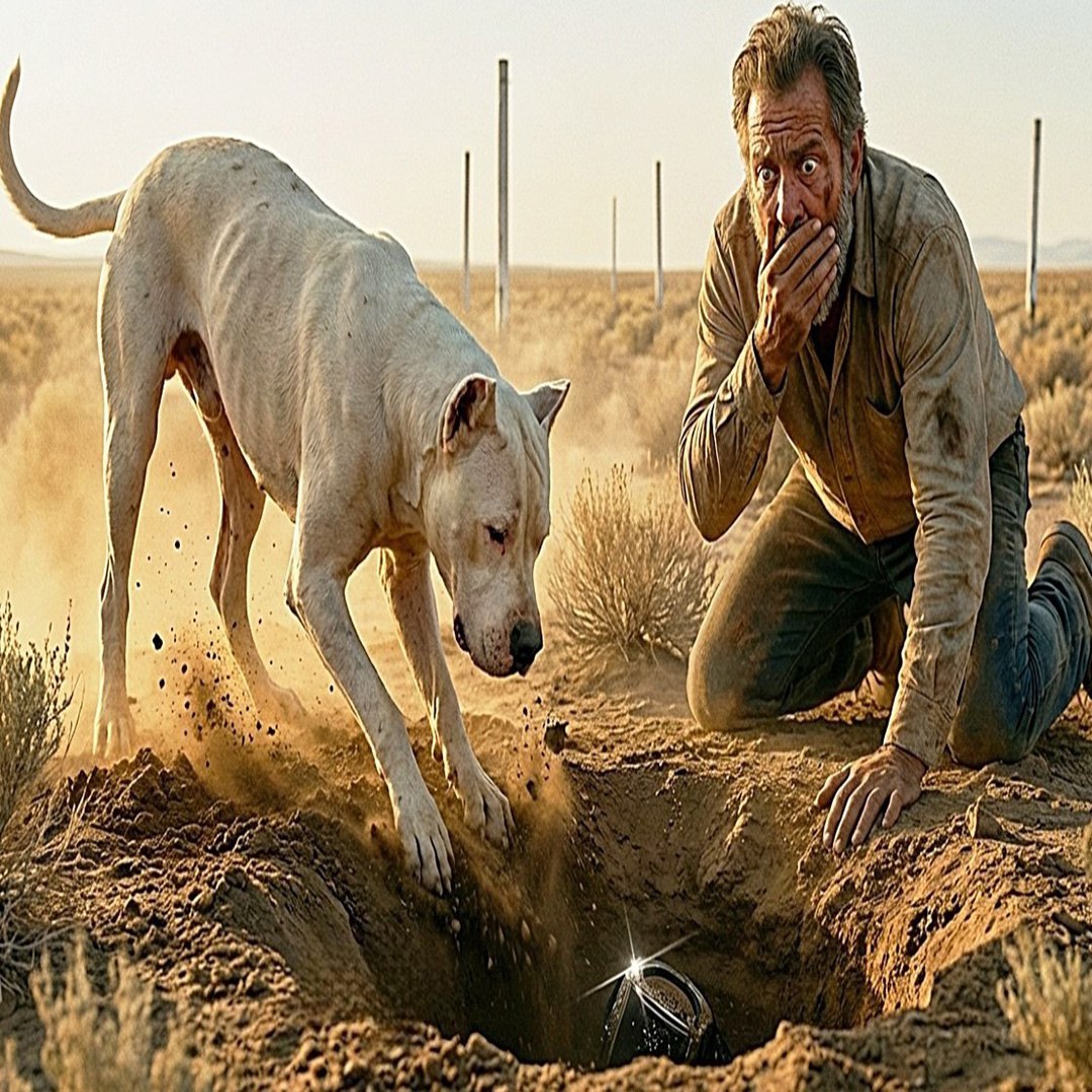 Un Dogo Argentino cava desesperadamente en el desierto: la razón impacta…