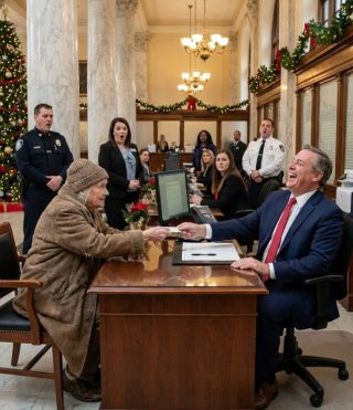 Ella vino a revisar su saldo. Cambió todo el banco.