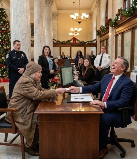 Ella vino a revisar su saldo. Cambió todo el banco.