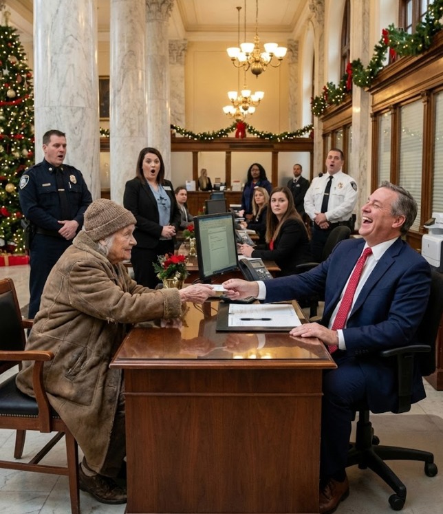 Ella vino a revisar su saldo. Cambió todo el banco.