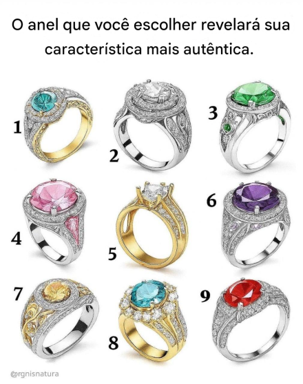 O anel que você escolher revelará as profundezas ocultas da sua personalidade.