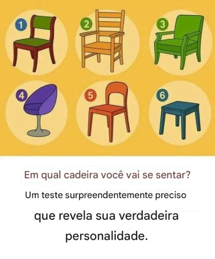 Em qual cadeira você se sentaria? Um teste surpreendentemente preciso da sua personalidade.