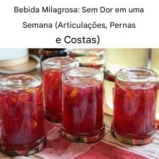 Bebida Milagrosa: Sem Dor em uma Semana (Articulações, Pernas e Costas) Preciso expressar minha gratidão para continuarem enviando minhas receitas… Obrigada. Receita na resposta acima.