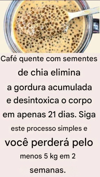 Café quente com sementes de chia