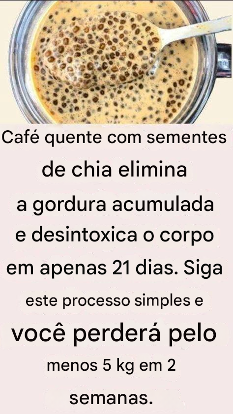 Café quente com sementes de chia