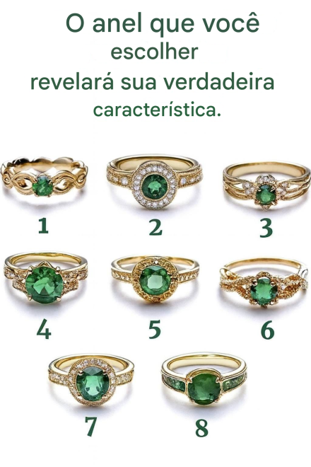 O anel que você escolher revelará sua verdadeira característica.