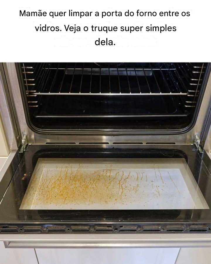 Um truque simples para limpar o vidro da porta do seu forno.
