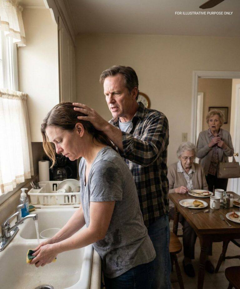 Llegué sin avisar y me quedé paralizada. Mi hija lavaba los platos en el frío mientras su marido y su suegra comían tranquilamente. No dije ni una palabra. Simplemente saqué mi móvil e hice una llamada.