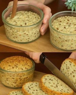 ¡No como harina de trigo! ¡Pan en frasco en un minuto! Sin levadura ni azúcar. Ingredientes: 3 huevos, 240 ml de leche, 2 cucharadas de semillas de lino, 2 cucharadas de cáscara de psyllium.