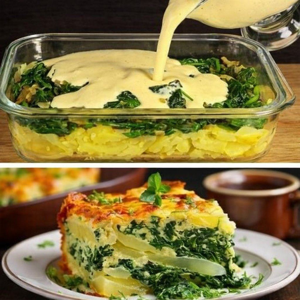 Como preparar uma torta cremosa e saborosa de batata e espinafre.