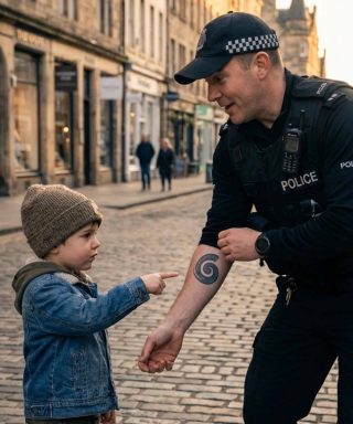 El niño se quedó mirando el tatuaje del policía. «Mi papá tenía el mismo», dijo, y el policía se puso rígido.