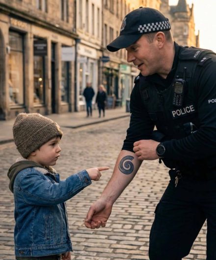 El niño se quedó mirando el tatuaje del policía. «Mi papá tenía el mismo», dijo, y el policía se puso rígido.