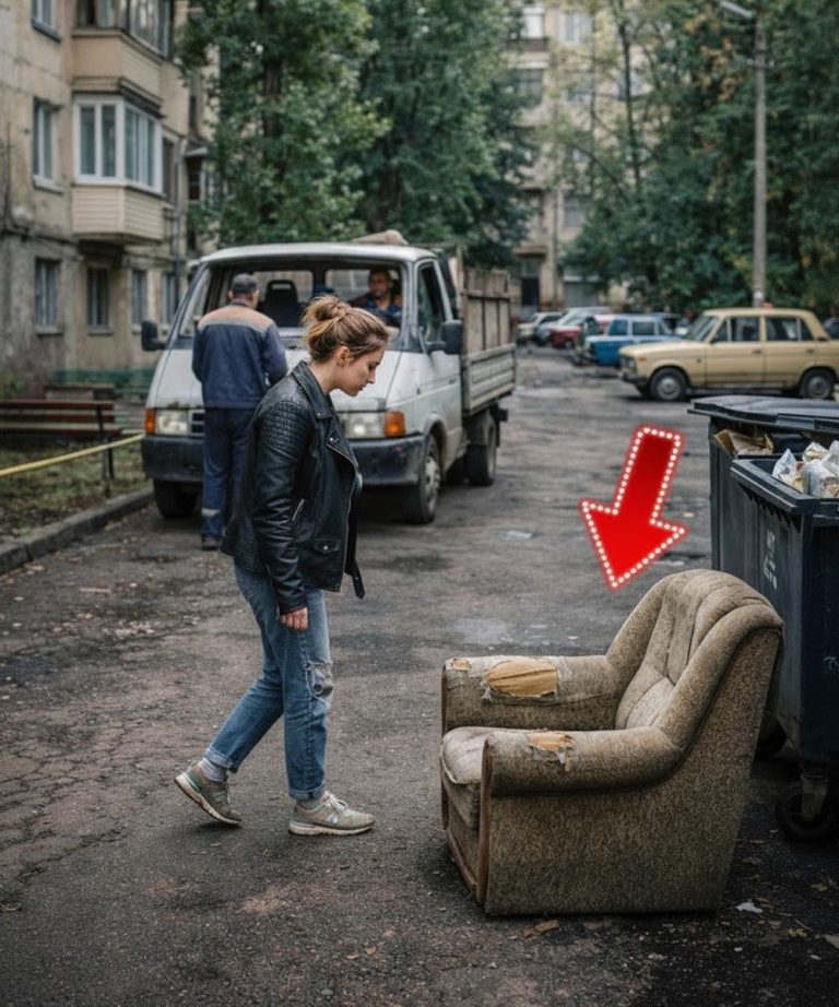 Una mujer salió una noche a sacar la basura y encontró un sofá casi nuevo. Decidió llevárselo a casa. Una vez en casa, ella y su esposo comenzaron a repararlo, pero de repente su esposo gritó: “¡Mira lo que es esto!”.