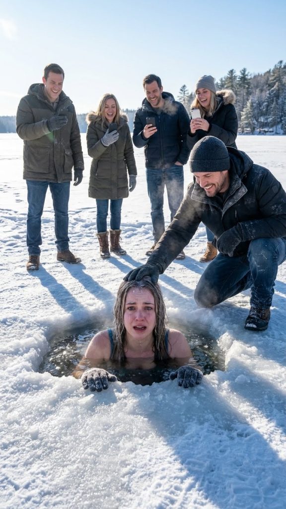 En cuanto vi la cabeza de mi hija desaparecer bajo el agua helada, eché a correr. Pero sus suegros estaban allí, riendo, con el teléfono en la mano, grabando su pánico como si fuera una broma.