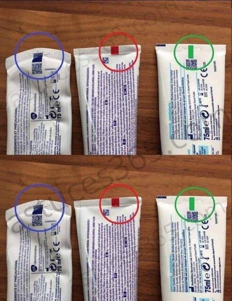 El secreto detrás de la franja de color en el tubo de pasta de dientes